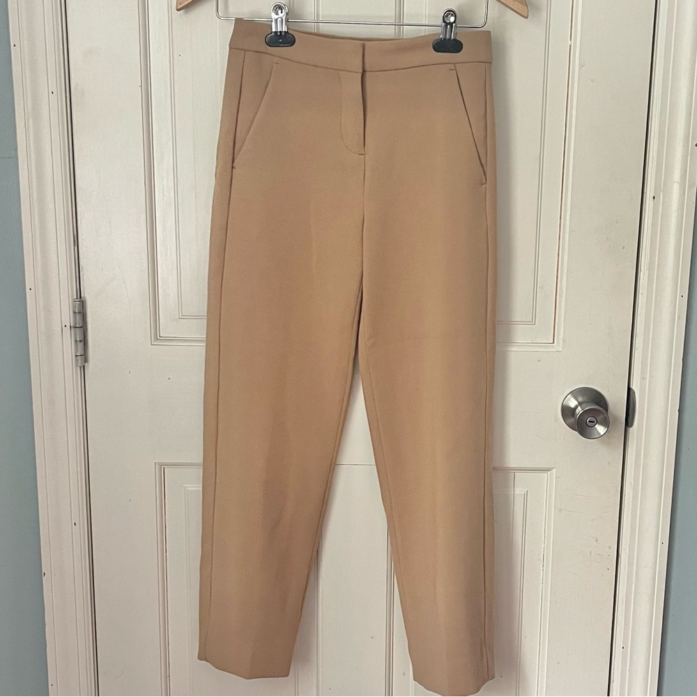 J Crew Kate Straight Leg Pant in Four Season Stretch 00 Petite Camel Office - Picture 5 of 12